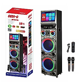 GEDI-G GD-1415 12'' Android Bluetooth Karaoke Speaker – 4K LED Ekranlı