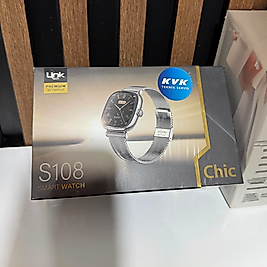 S108 Kadın Akıllı Saat Gümüş – Süper AMOLED, Bluetooth Arama, IP68, Stres & Kalp Takibi