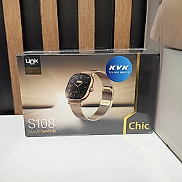 S108 Kadın Akıllı Saat Gold – Süper AMOLED, Bluetooth Arama, IP68, Stres & Kalp Takibi