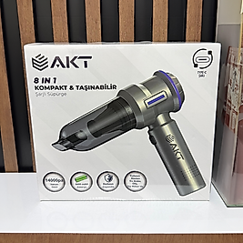 AKT Şarjlı Araç Süpürgesi – 14.000 Pa, 8’i 1 Arada, Üfleme & Vakum