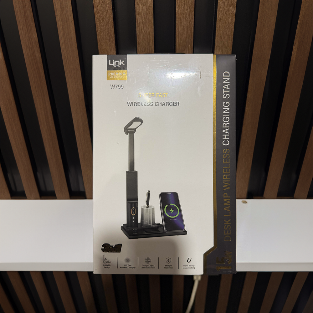 W799 Süper Hızlı Kablosuz Şarj Cihazı & Masa Lambası – 15W, Manyetik, Katlanabilir