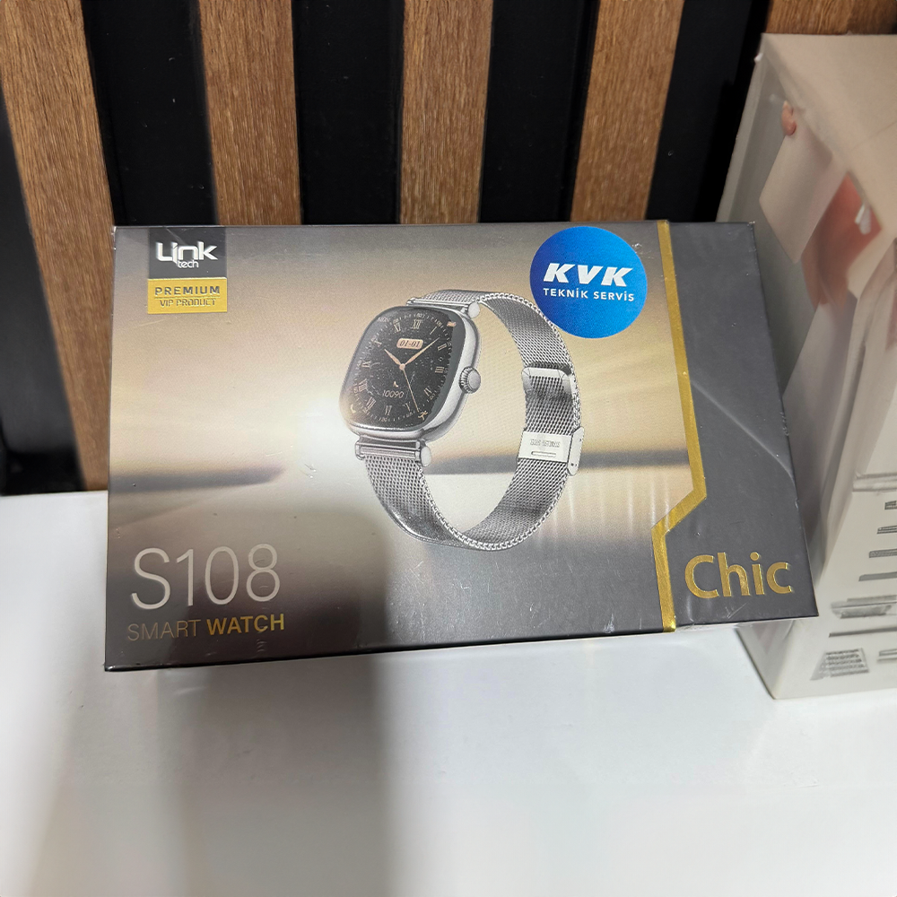 S108 Kadın Akıllı Saat Gümüş – Süper AMOLED, Bluetooth Arama, IP68, Stres & Kalp Takibi