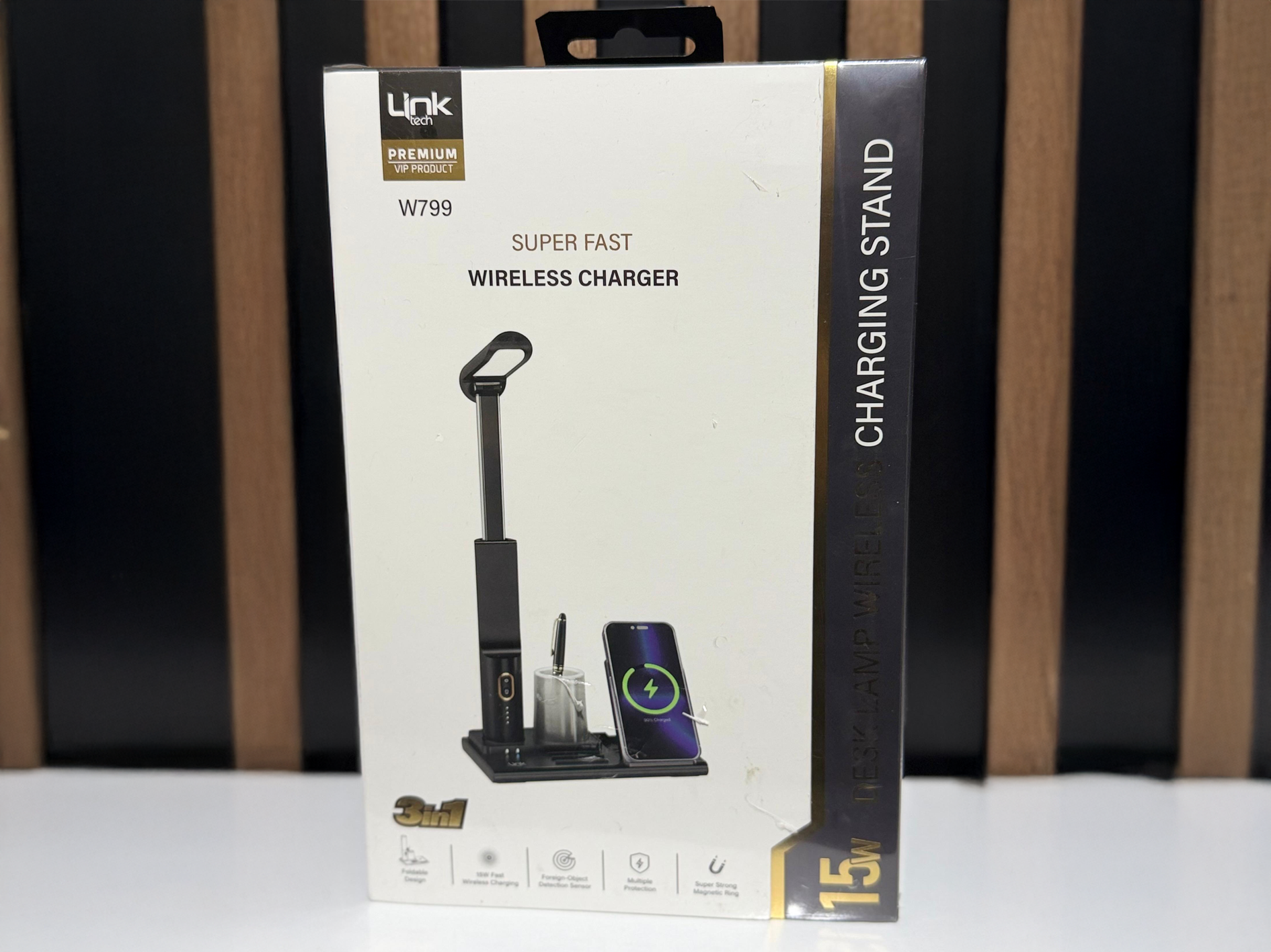 Link Tech W799 Süper Hızlı Kablosuz Şarj Cihazı – 15W Katlanabilir Manyetik