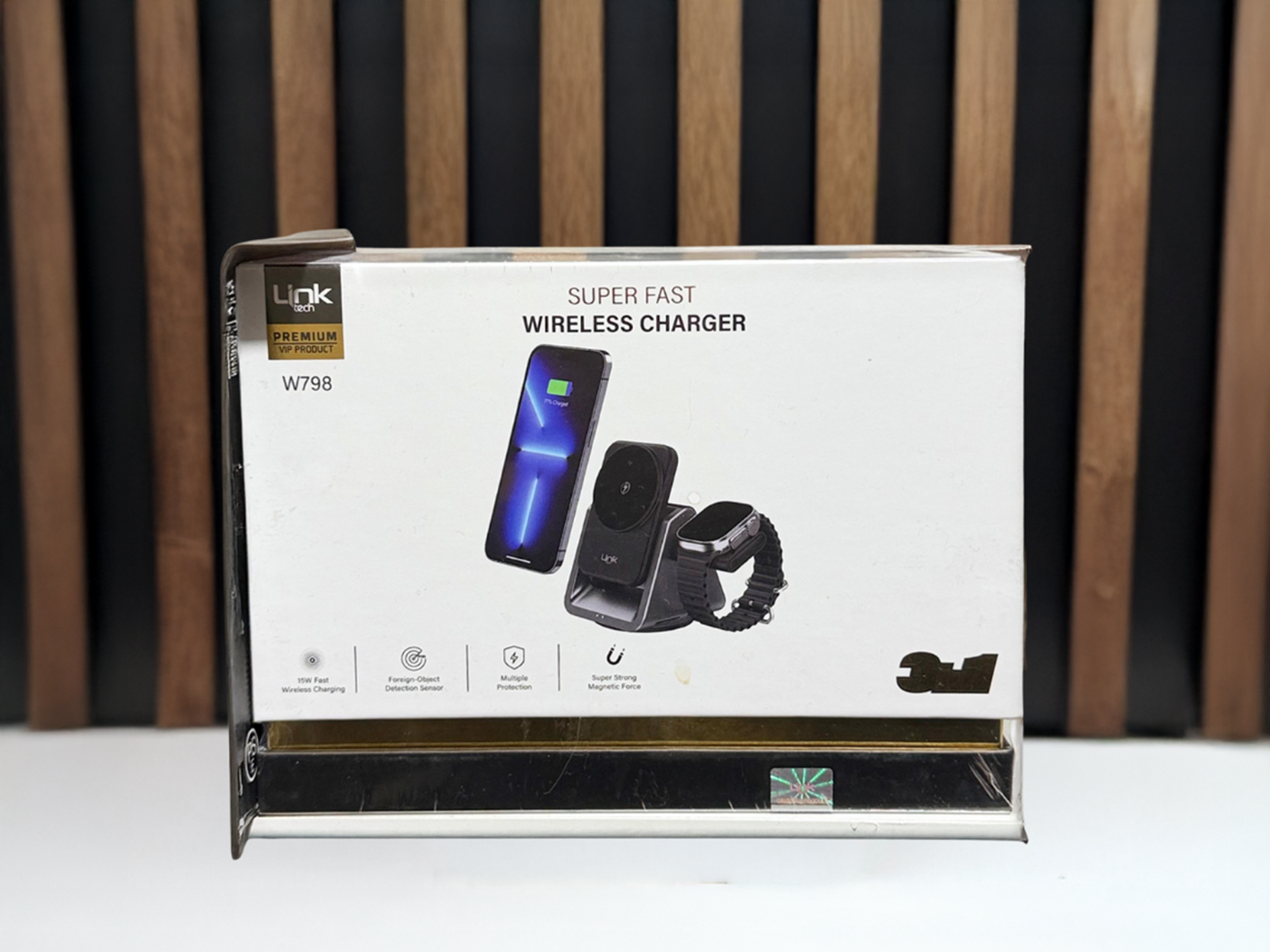 Link Tech W798 30W Hızlı Kablosuz Şarj Cihazı – 3’ü 1 Arada