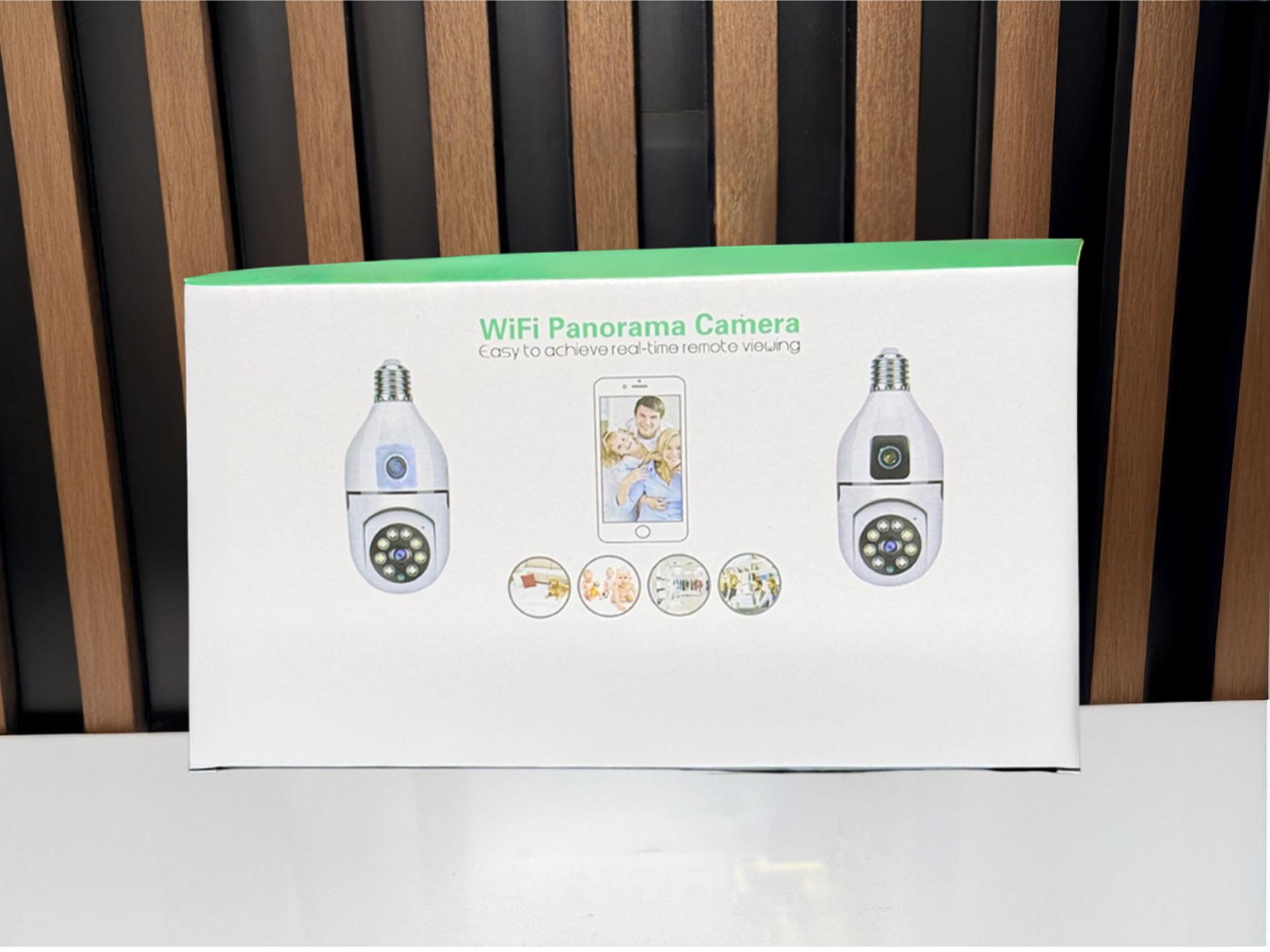 Çift Gözlü 360° Döner Ampül Wi-Fi Kamera – Sesli Komut & Hafıza Kartlı